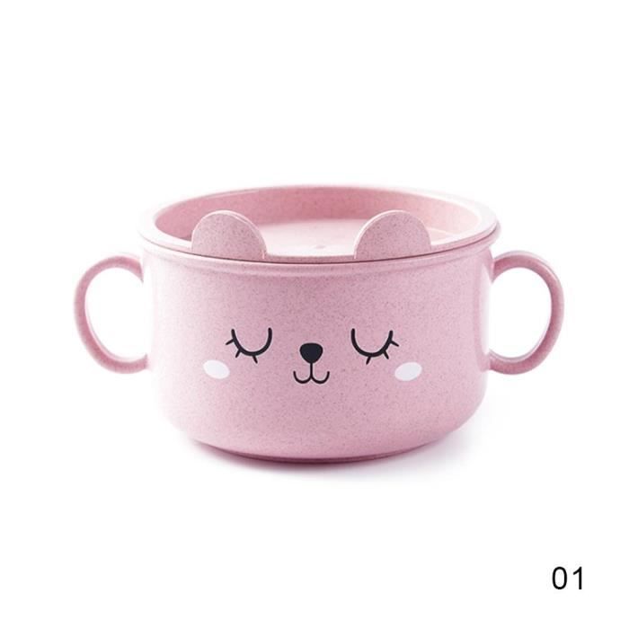 Bol à Paille Pour Bébé – Apprentissage Autonome, Couvercle, Anses, Matériau PPSU, 14x11 Cm