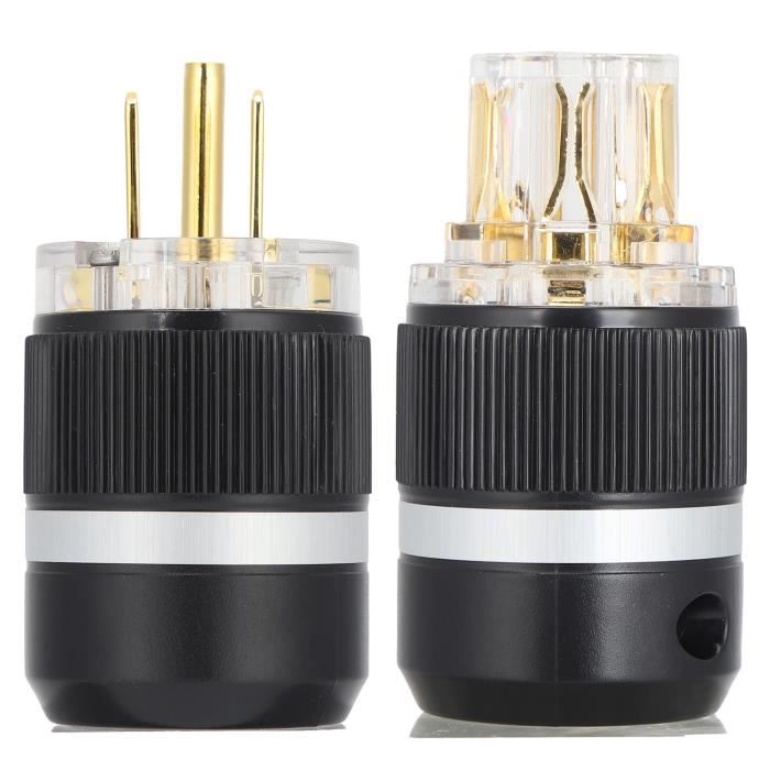 Prise Audio C19 IEC Plaqué Rhodium 20A – Connecteur Alimentation Haute Performance Antioxydant Blindage