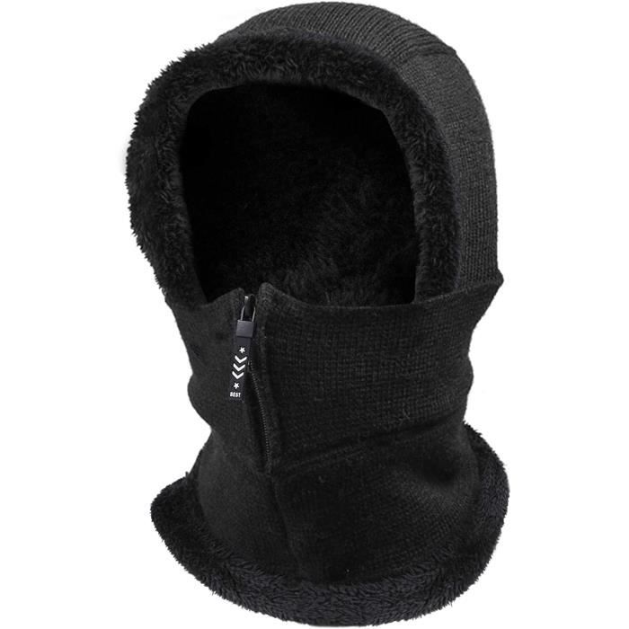 Cagoule Thermique Coupe-Vent Moto - Doublure Casque - Unisexe - Polaire Extensible