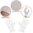 Gants en Coton pour Travail Réutilisable - Blanc - Protection Elastique - Multifonctionnel-1