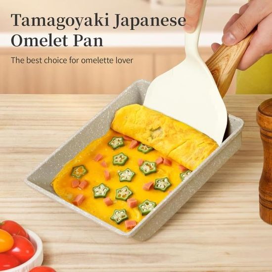 PoêLe à Omelette Rectangulaire Japonaise PoêLe à œUfs Cuisine PoêLe à Frire AntiadhéSive Maifan