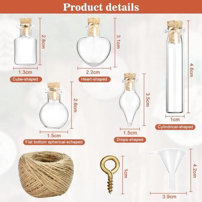 Relaxdays Lot De 30 Mini Bouteilles En Verre 50 Ml - Fermeture à Étrier, Transparentes Avec Entonnoir