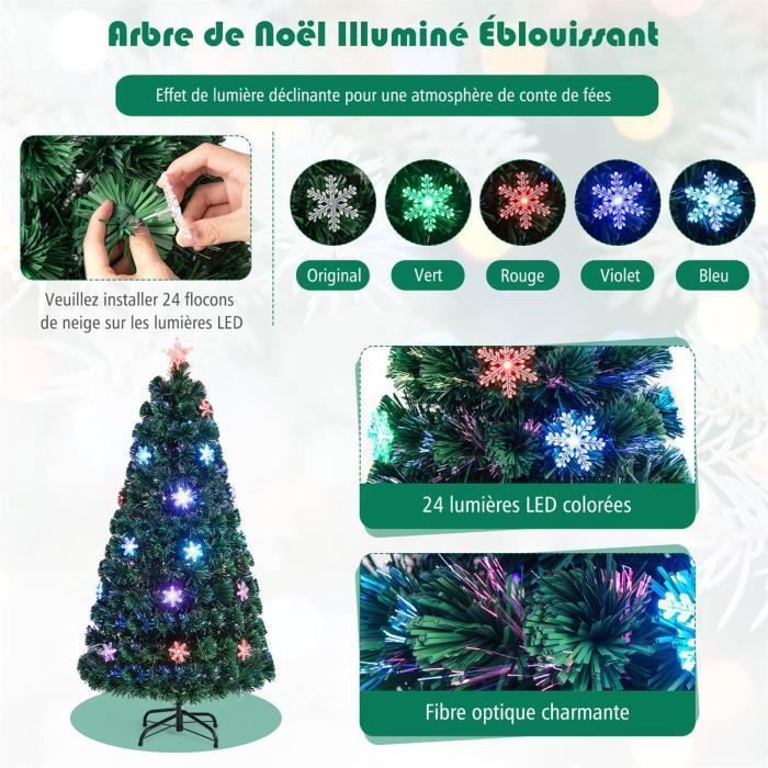 Sapin De Noël Blanc 150cm Artificiel PVC - Arbre De Noël Flocon Avec Support Métal Stable Pour Maison Bureau