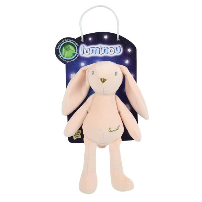 JEMINI Luminou Lapin Wit Doudou lumineux naturel fonctionne sans pile +/- 20 cm