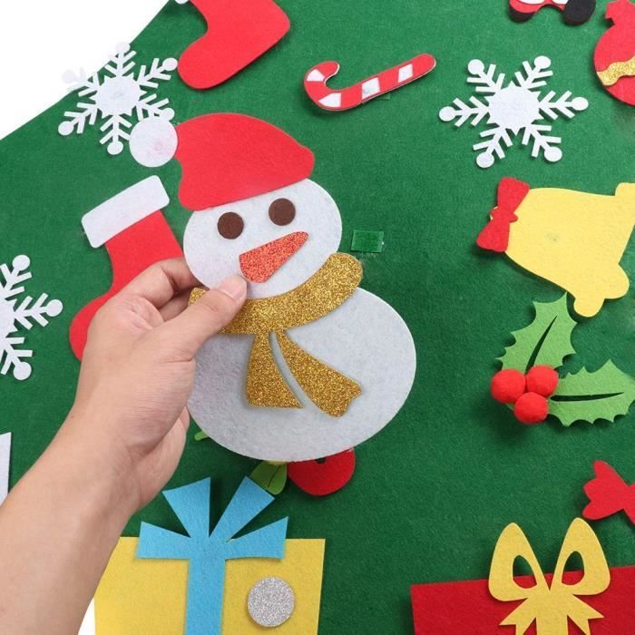 Sapin De Noël En Feutre DIY 102 Cm - Avec 26 Ornements Amovibles - Décoration Murale Ou De Porte Pour Enfants - 6