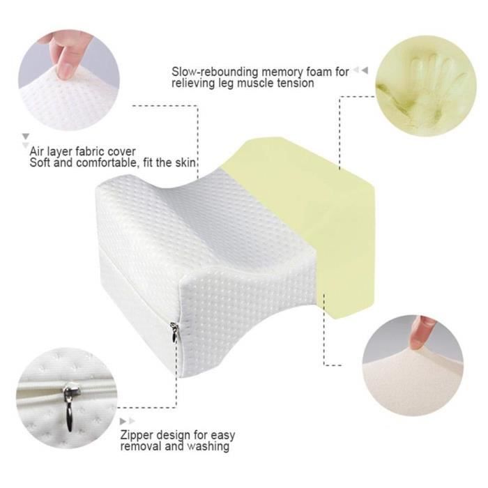 Big Ant Oreiller Orthopédique pour Genou, Coussin À Mémoire De Forme pour Genoux, Coussin Jambes Ergonomique pour Soulagement de la Sciatique et Grossesse, Douleur de la Hanche et du Genou (Noir