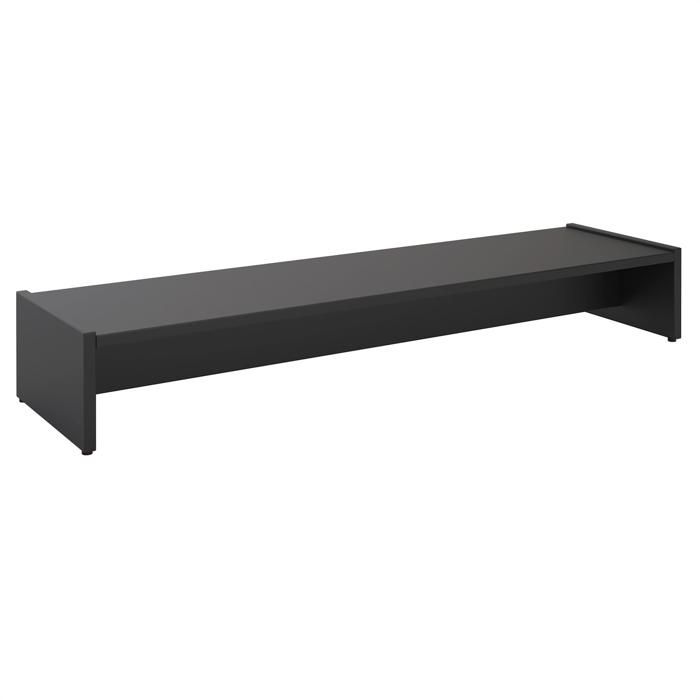 IDIMEX Support D'Écran D'Ordinateur Réhausseur Monitor 50 X 10 X 27 Cm - Étagère De Bureau En Mélaminé Noir Mat Avec Tablette De Séparation