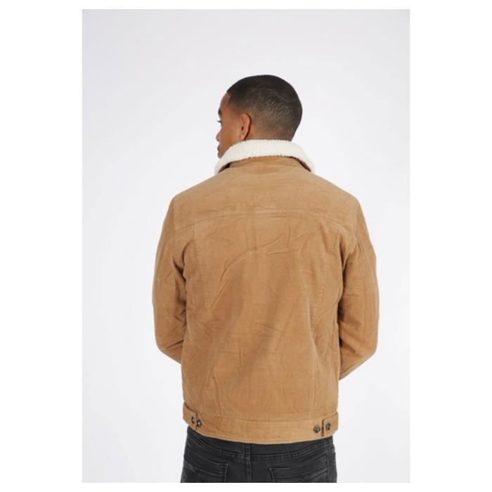 Veste sherpa Beige Homme Beige Cdiscount Pr t Porter