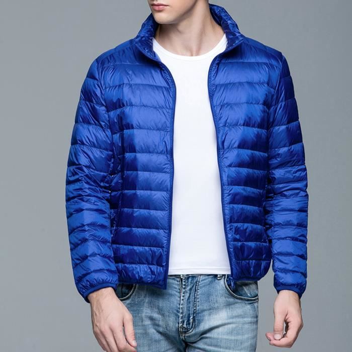 Doudoune legere homme MISSMAO Printemps ou Automne Fermeture Eclair Bleu