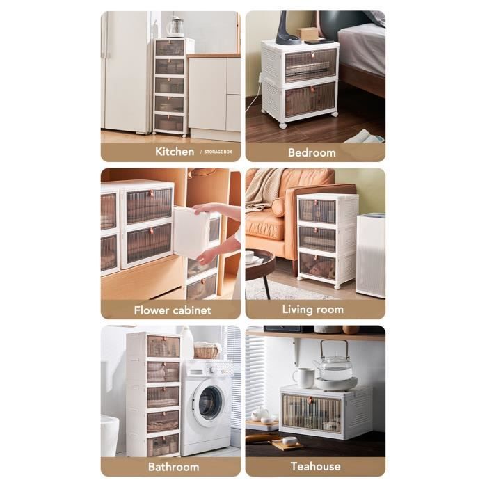 Bacs de rangement - SURENHAP - Empilables - Plastique - Couvercle ...