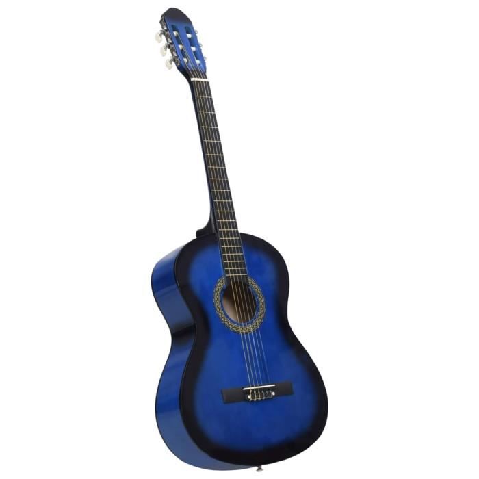 ADM Guitare acoustique 38 Pouces pour Débutant, guitare folk bleue pour enfants, étudiants, adultes (corde en acier