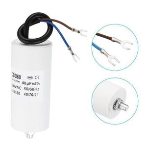 Condensateur De Démarrage 20µF 450V – Type CBB60 – Température -40°C à +80°C – Bornes 6,3 Mm