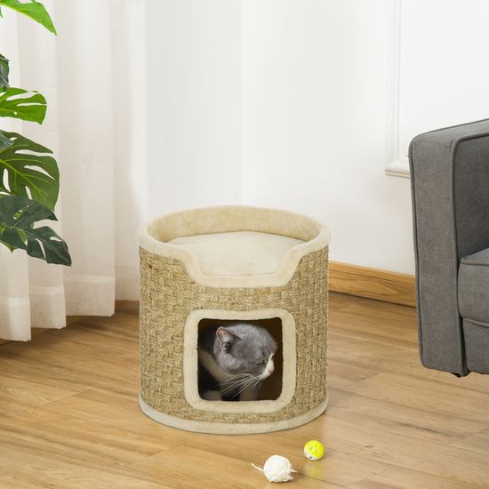 Arbre à Chat PawHut 103,5 Cm - Avec Hamac, Plateforme, Griffoir Sisal Et Jouet, Idéal Pour Les Chats Jusqu’à 6 Kg
