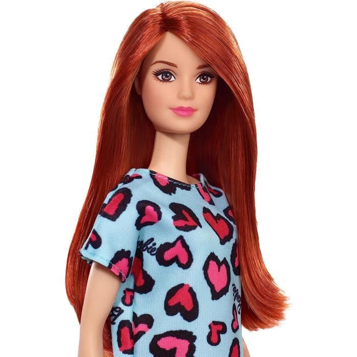 Poup es Mannequins Poup e Rousse Robe Bleue Motifs C urs