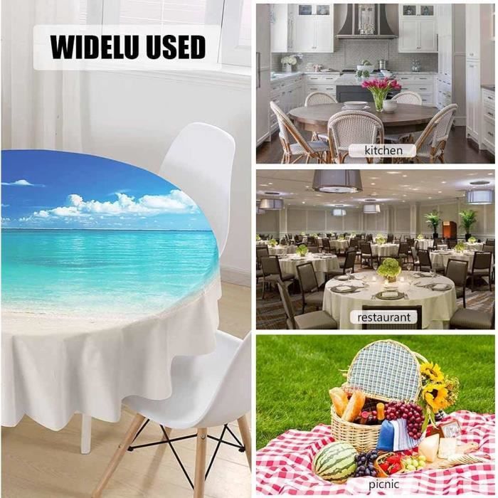 Chickw1 Nappe Ronde Anti Tache Impermeable Motif En Marbre