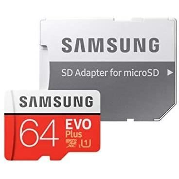 Carte memoire Samsung Evo Plus 64 Go microSD SDXC Classe 10 2020 modele jusqu a 100 Mo S Full HD et 4K UHD avec Adaptateur A29