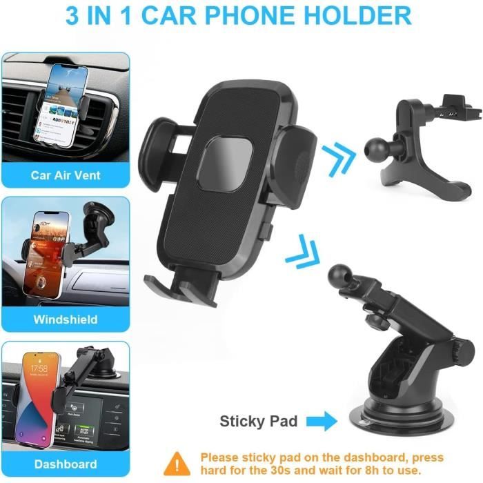 Beikell Support Téléphone Voiture, Auto Universel Ventouse Réglable