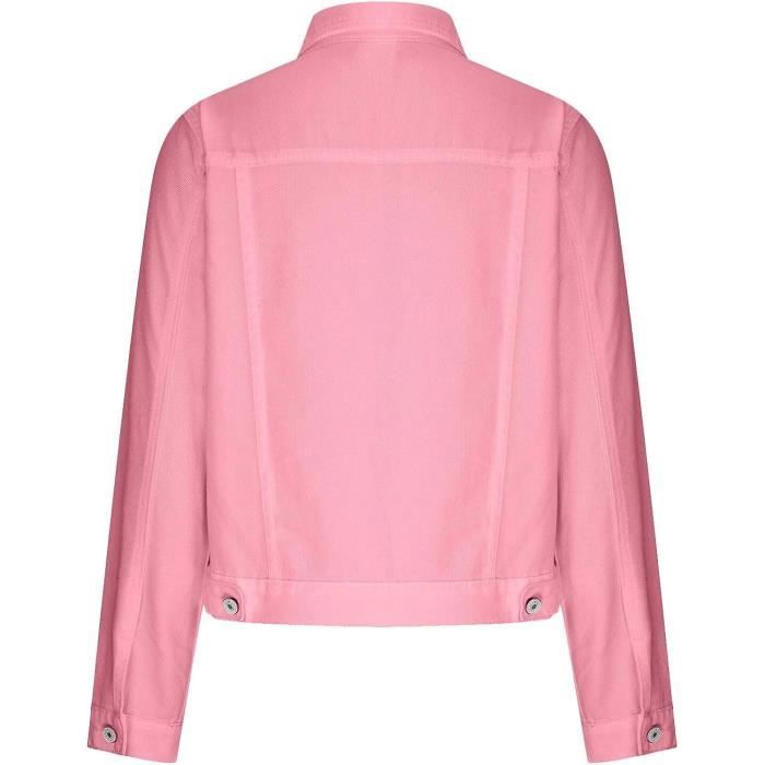 BLOUSON PERFECTO BOMBER Veste Jean Femme Mode Manteau en Denim A Manche Longues Slim Fit Hiver Blouson Femme Veste Rose Rose Cdiscount Pret a Porter