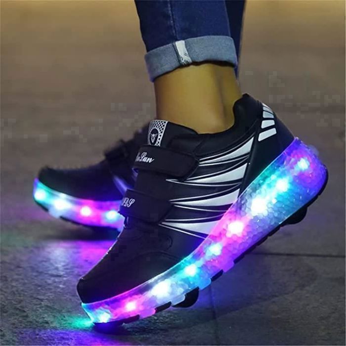 Enfant Chaussures avec roulettes LED Lumineux Baskets avec Double - Main Image