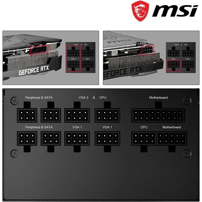 MSI MPG A650GF  650W Alimentation PC Modulaire 80 PLUS Gold ATX