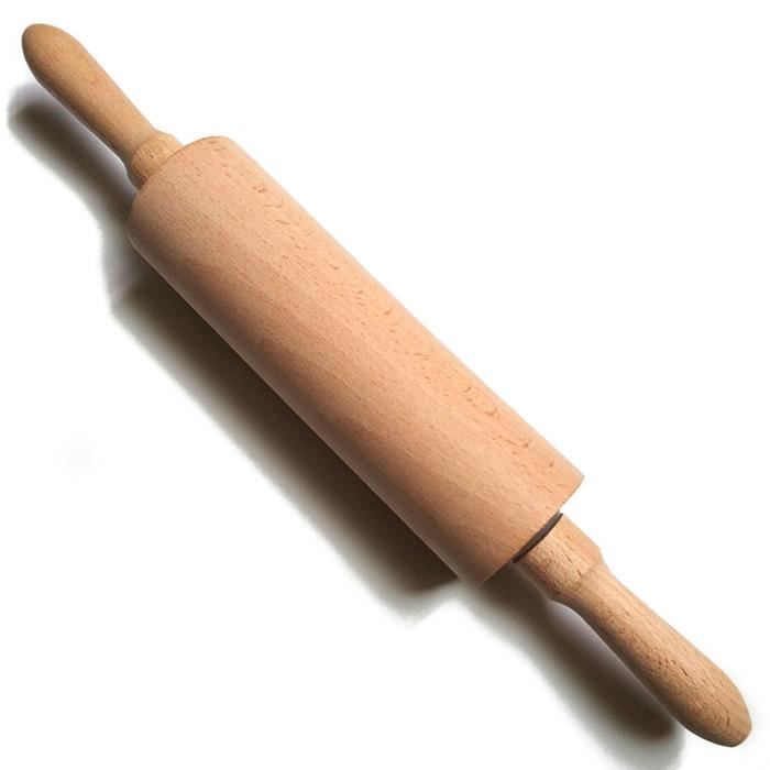 Rouleau à pâtisserie en bois avec poignées, 20 cm, grattoir à pâte lisse,  ustensile de cuisine, pour biscuit à croûte à tarte - Cdiscount Maison