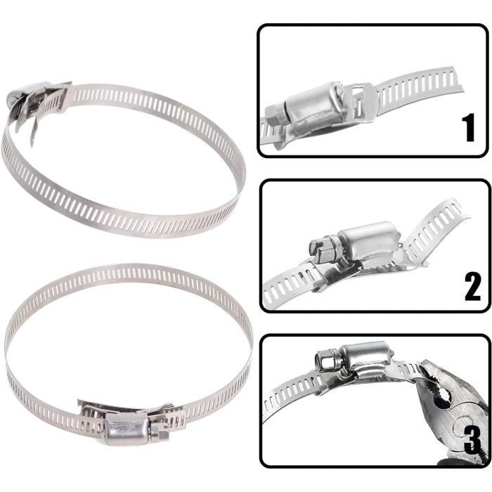 Set De 2 Colliers De Serrage Métallique Inox - Diamètre 110 à 130 Mm - Monteral