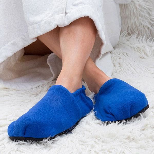 Chaussons Chauffants Homme Femme 36 45 SHOP STORY Bleu Tissu