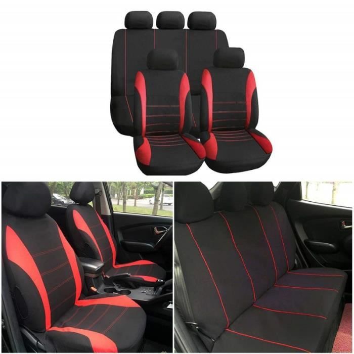 Housses De Siège Auto Universelles Made In Italy - Design Racing - Compatibles Airbags - Noir/bleu Royal