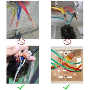 Bornier à Levier Sanure – Connecteur Électrique 20 Pièces – 2/3/5 Voies – 32A 400V – Pour Câble 0.08 à 4mm² – Réutilisable