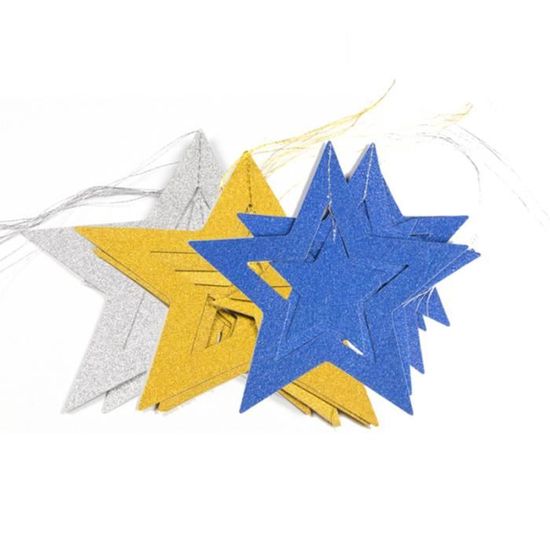 7pcs Etoile A Cinq Branches Chaine Suspendue Decoration Fete D Anniversaire Ornement Dore Taille Libre Eclairage De Meuble Cdiscount Maison