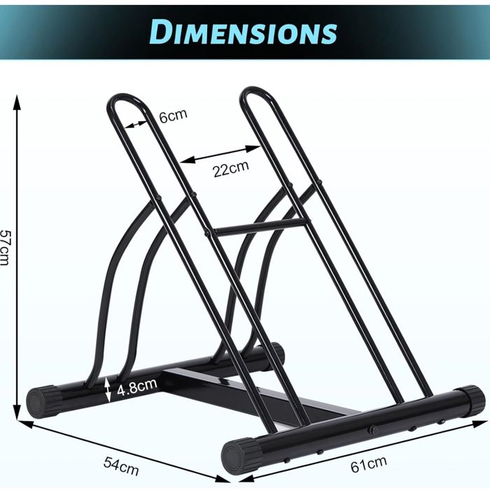 Belle Vous Range Vélo Noir - Support Sol Pour Roues 8-11 Cm - Parking Vélo Intérieur Extérieur Maison Garage
