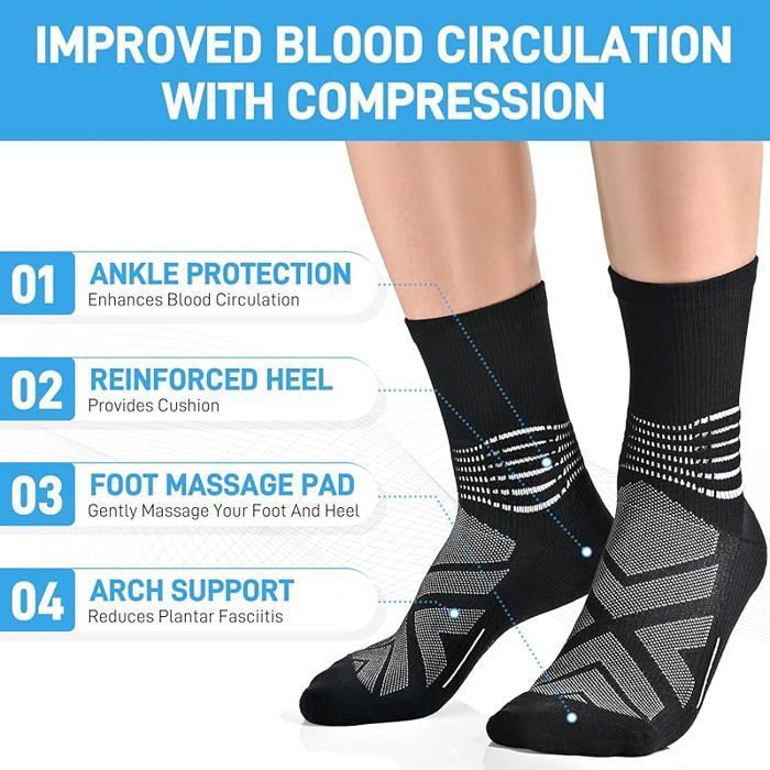 Bas de Contention Homme Femme Chaussettes de Contention Running Support — free download