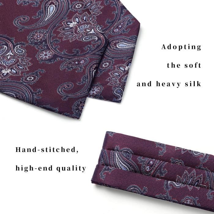 Set Ascot E Fazzoletto Uomo Paisley Elegante | Per Matrimoni E Business | Seta Jacquard | Confezione Regalo - Foto 3