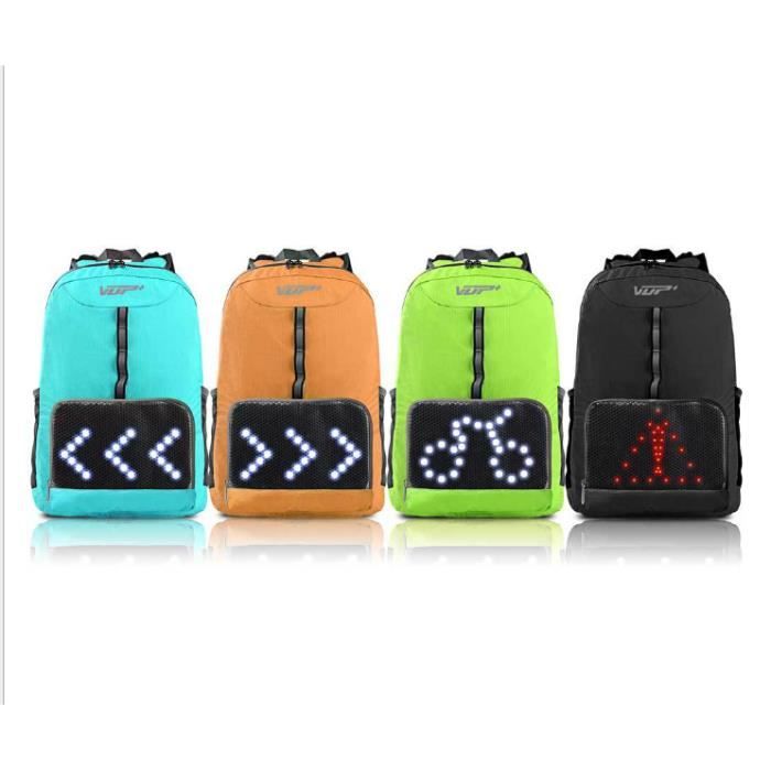 Sac a Dos signalisation LED pour Cyclistes pour Une Meilleure Visibilite de Nuit 15L noir Cdiscount