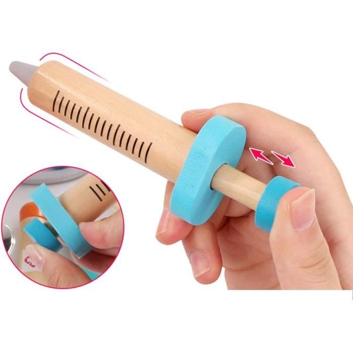 EFO SHM Malette Docteur Enfant Médecin Jouet Bois avec Stéthoscope, Thermomètre