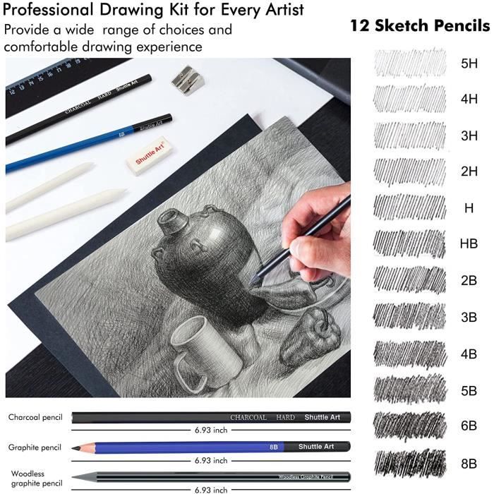Crayons à Dessin En Graphite Pour - 430319 Noir - Cdiscount Beaux-Arts et  Loisirs créatifs