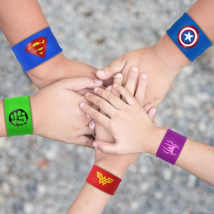 Slap Bracelets, 9 PCS Super-héros Bracelets Slap Bracelets pour Enfants  Cadeau de fête pour Enfants Filles Garçons - Achat / Vente bracelet -  gourmette Slap Bracelets, 9 PCS Super Mixte Adulte - Cd