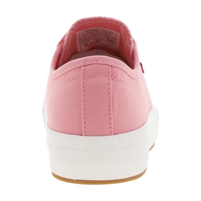 Baskets basses toile Levi s femme rose Levi s Textile Plat Lacets Rose Cdiscount Chaussures