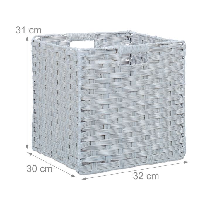 relaxdays 10025163_111 Corbeille de rangement plastique tressé, Panier
