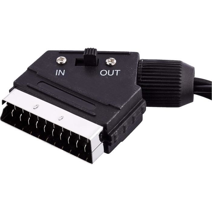 Câble PÉRITEL de commutation ?RCA avec adaptateur PÉRITEL mâle ? 3 RCA mâles 2.00 m noir