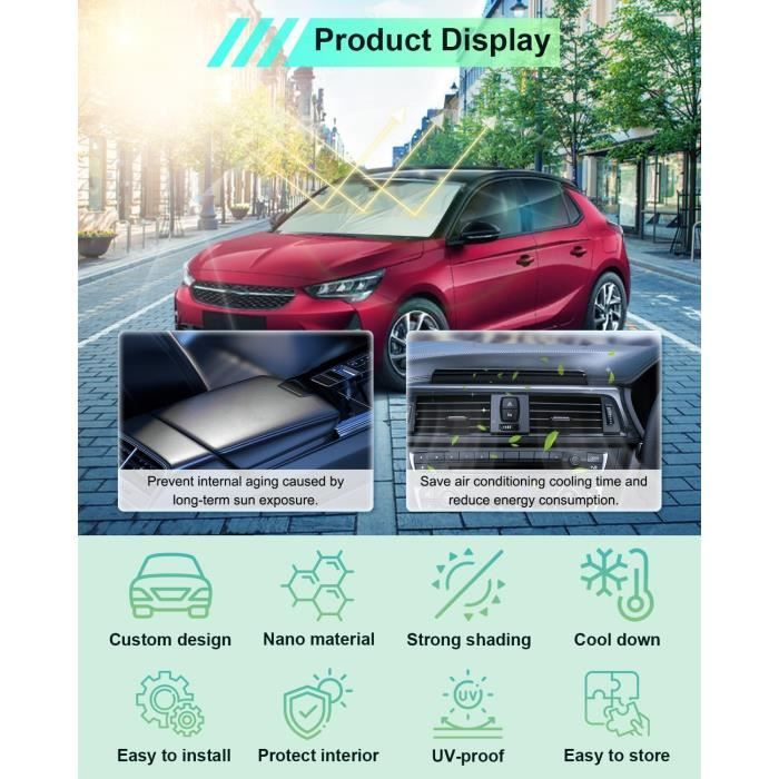 GLYGLY Parasole Parabrezza Auto, per Opel Corsa F/Corsa-e