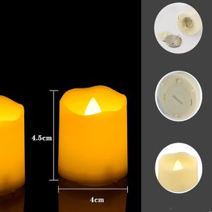 Set De Bougies LED Vacillantes En Forme De Souche - Couleur Crème, Avec Minuteur, Sans Flamme, Pour Intérieur/extérieur - Neuf Sous Emballage