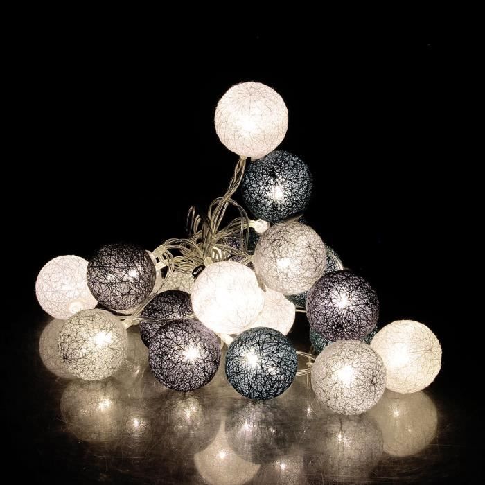 Guirlande boule lumineuse 24 led classique - coton - Conforama