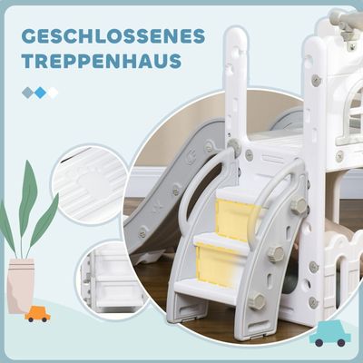 Toboggan 5 En 1 Pour Enfants – Avec Panier Basket, Cadre D'Escalade, Rangement, 171 Cm, Certifié ASTM, Intérieur/Extérieur