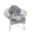 Tapis De Salon Shaggy En Fausse Fourrure Imitation Mouton 60 X 90 Cm Gris Clair