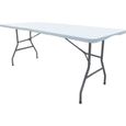 Table pliante rectangulaire - WERKA PRO - 180x74x74cm - Gris - Intérieur - Acier-0