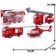 Coffret 3  véhicules pompiers avec échelle-0