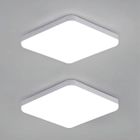 AISKDAN 2 Packs Plafonnier LED pour Salle de Bain, Chambre, Cuisine, Salon, Balcon, 32W 6500K, Étanche IP54, Blanc (Carré)