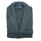 ALPES BLANC - Peignoir de bain Mixte à col Châle 100% coton 450 g – Anthracite Taille M - Doux et absorbant – Style intemporel