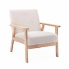 SWEEEK Fauteuil scandinave en bois et tissu bouclette. Isak. L 64 x P 69.5 x H 73cm